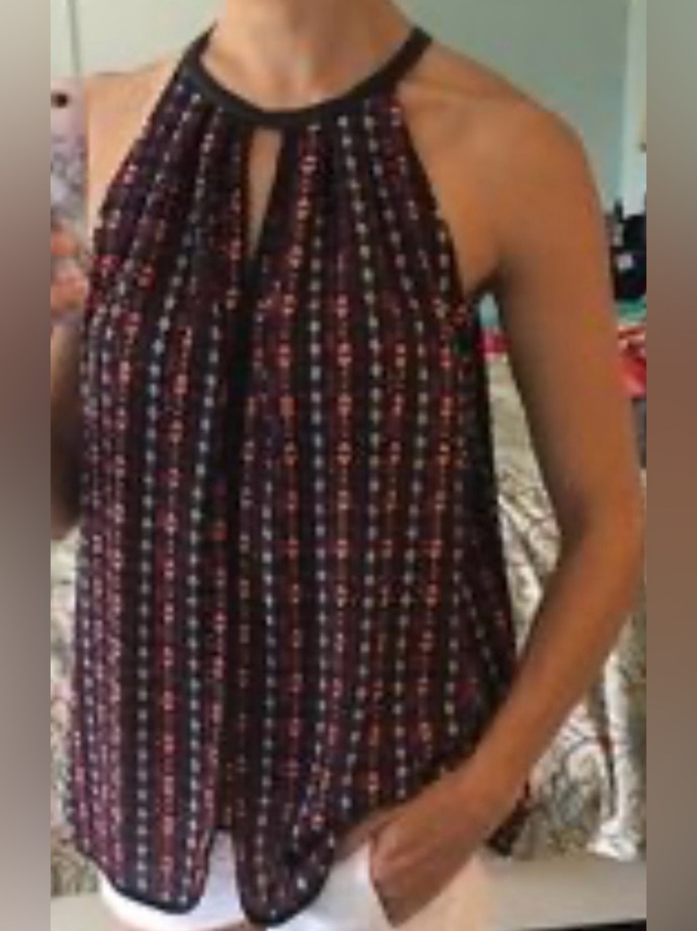 EIGHT SIXTY Halter Neck Patterned Tank Top